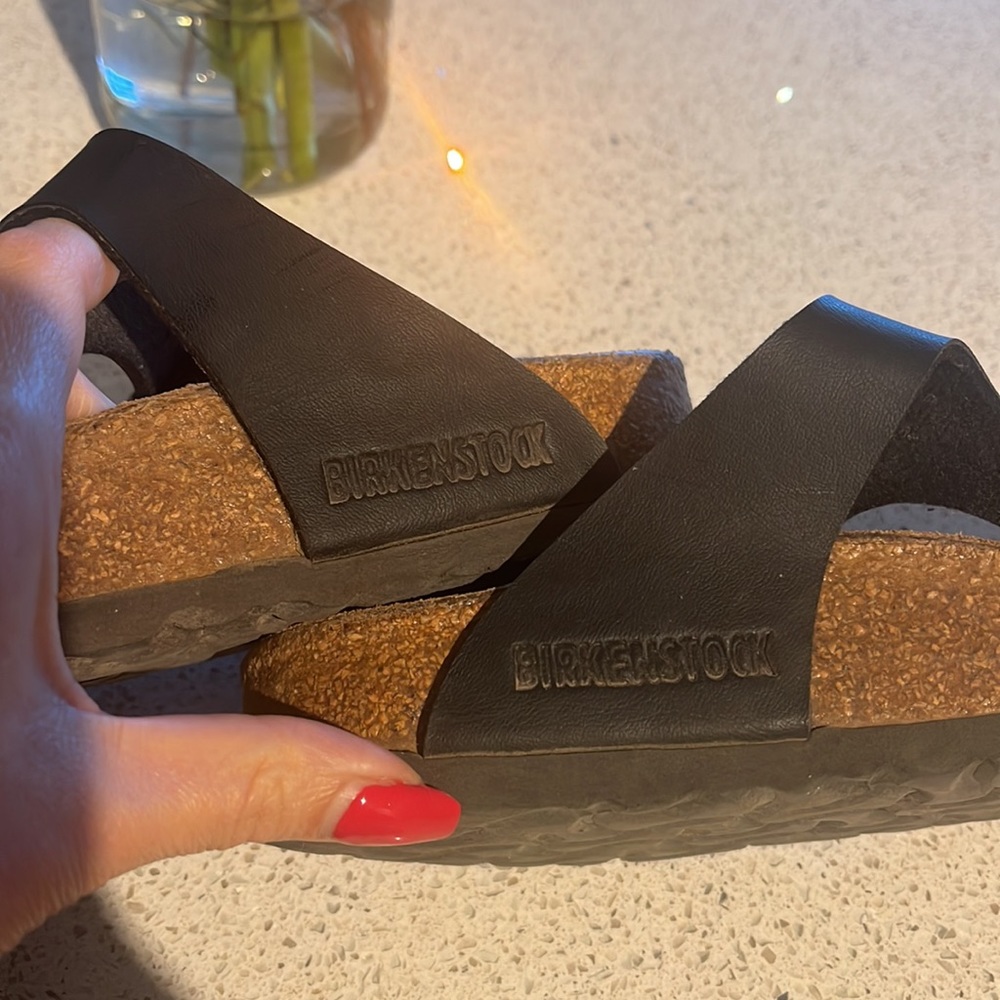 Birkenstock Sz 35 Gizeh Birko-Flor Sandals - Women's  (fits 5.5-6) Black - Picture 8 of 16